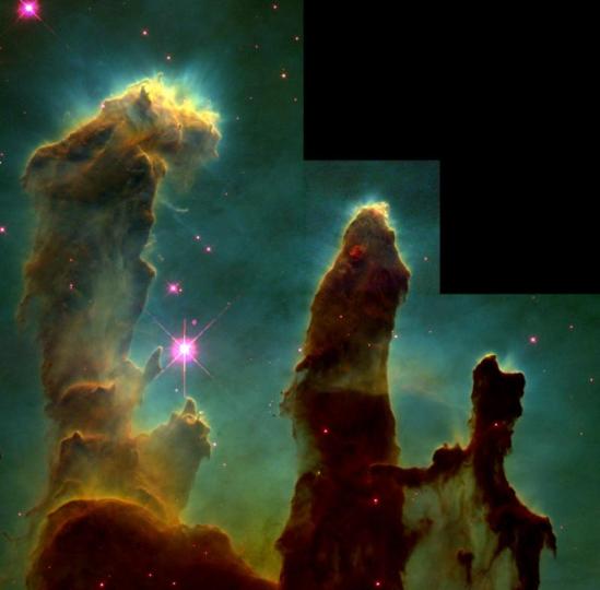 Hubblen kuva emissiosumusta M16. NASA, ESA, STScI, J. Hester ja P. Scowen (Arizona State University)